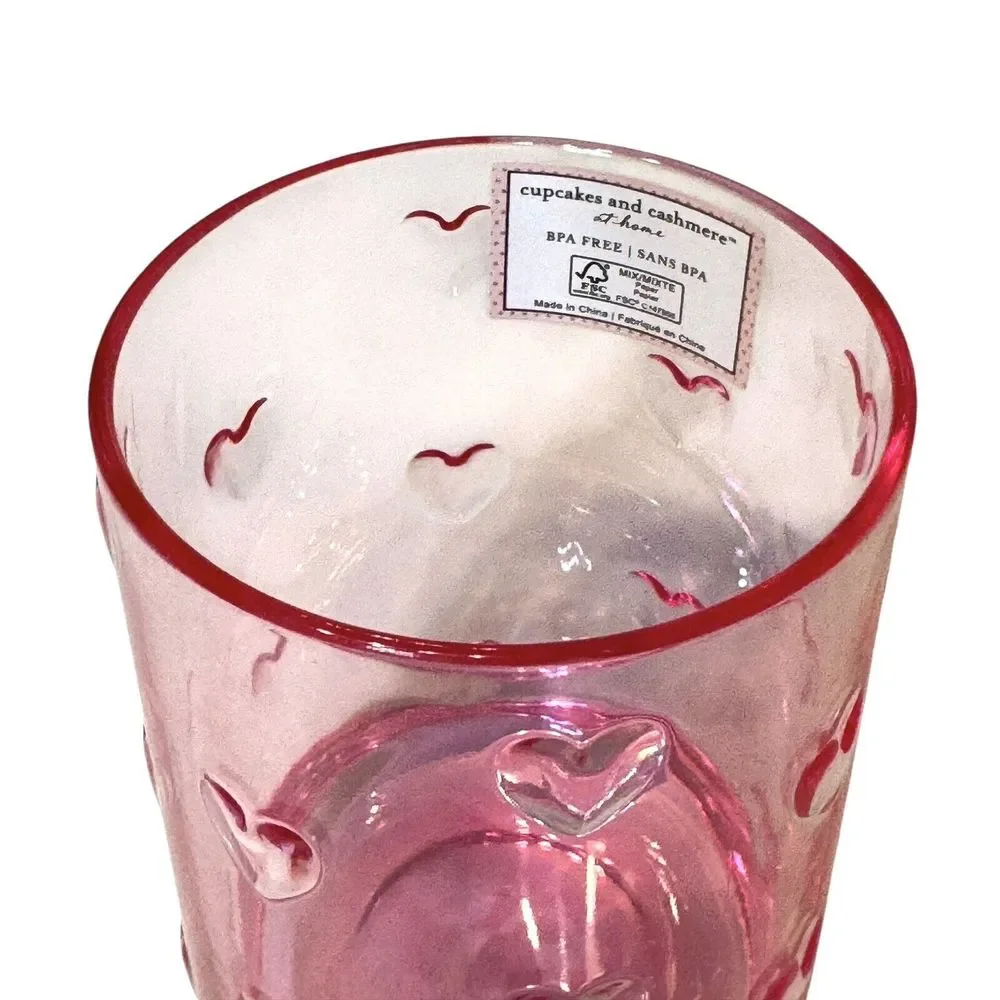 Cupcakes and Cashmere PINK Heart Acrylic Tumblers‎ 4.5